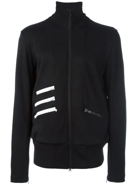 Y-3 striped detail zipped sweatshirt Black B49834