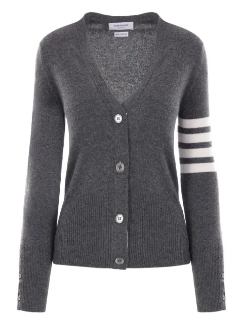 Thom Browne classic cashmere 4-Bar V-neck cardigan Grey FKC001A00011