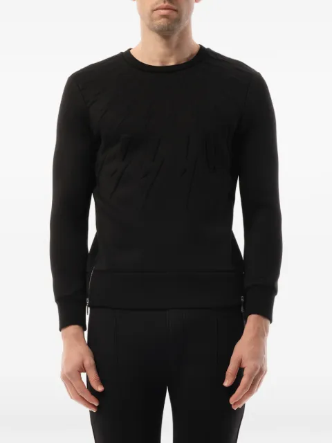 Neil Barrett Fair Isle Thunderbolt motif sweater Black PBJS53VB510C
