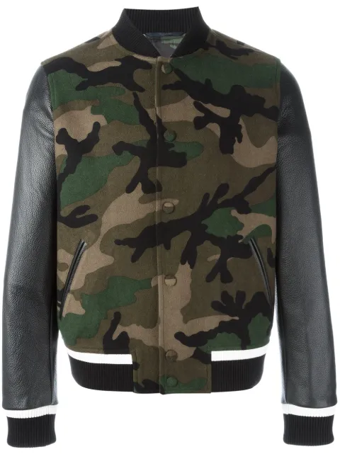 Valentino Garavani Rockstud' camouflage bomber jacket Black VCI0352Q1