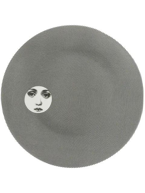 Fornasetti striped plate Black PTVX322