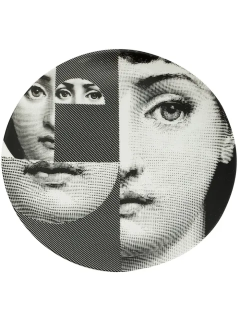 Fornasetti face print plate Black PTVX230
