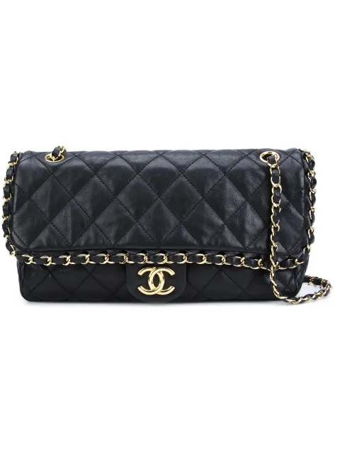 CHANEL Pre-Owned 'Chain Me' flap shoulder bag Black VX7J9Y