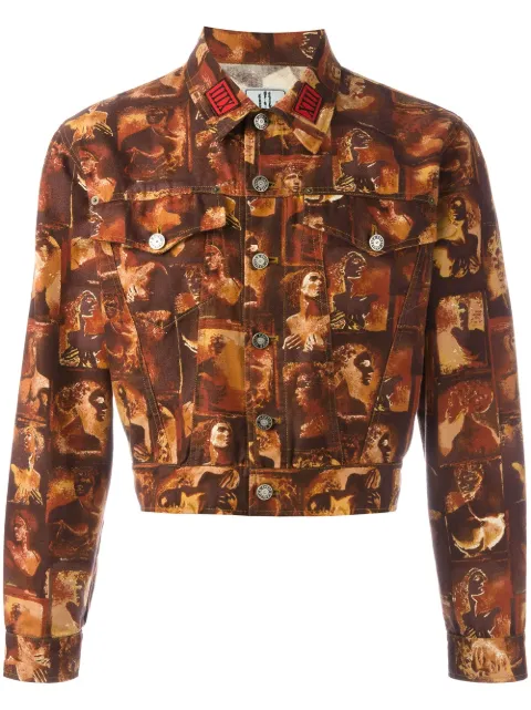 Jean Paul Gaultier Pre-Owned printed denim jacket Multicolour JPG1329