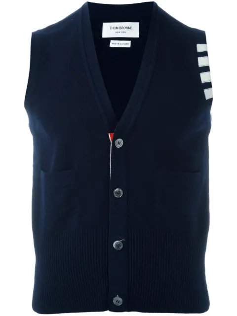 Thom Browne sleeveless buttoned cardigan Blue MKV001A00011