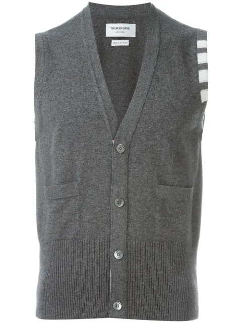 Thom Browne sleeveless buttoned cardigan Grey MKV001A00011