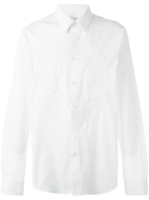 Givenchy flower crown embroidered shirt White 16F6020306