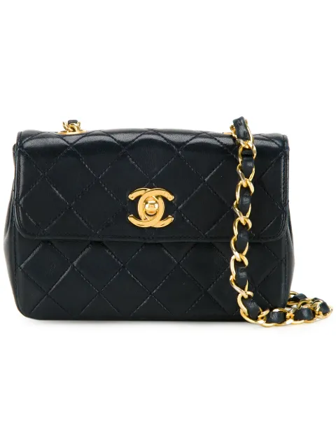 CHANEL Pre-Owned micro flap shoulder bag Blue 1435250