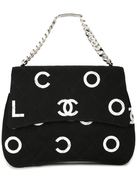 CHANEL Pre-Owned logo print tote Black 4837961