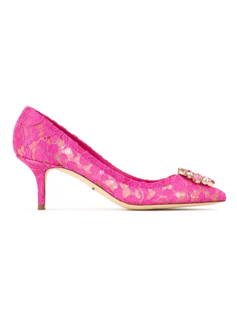 Dolce & Gabbana Bellucci rainbow lace brooch-detail pumps Pink CD0066AL198