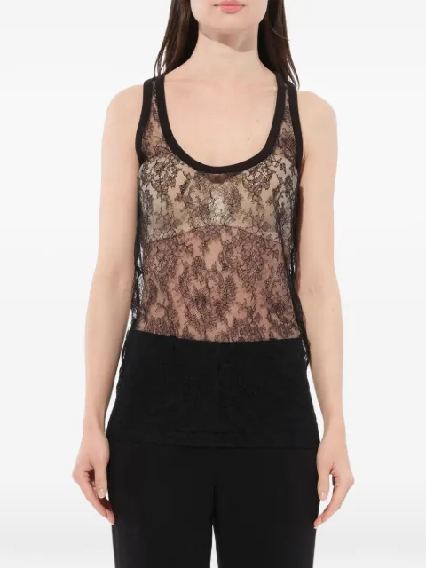 Givenchy sheer floral-lace vest tank top Black 16U6071330