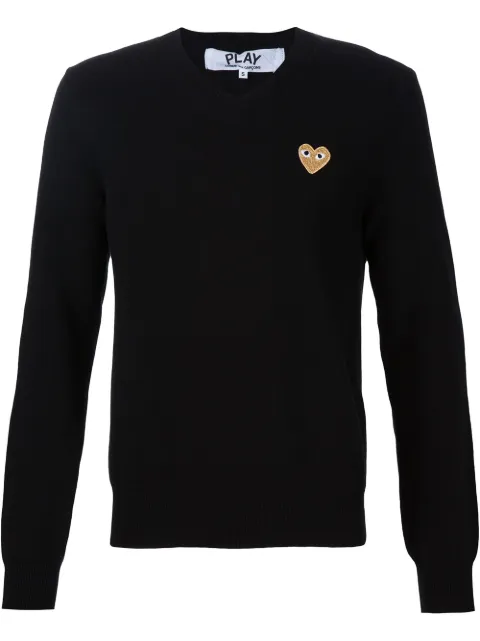 Comme Des Garçons Play embroidered heart jumper Black P1N048