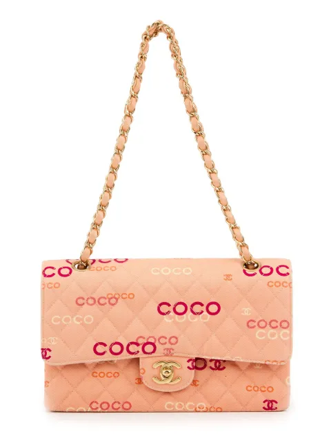 CHANEL Pre-Owned printed logo shoulder bag Pink 7373575