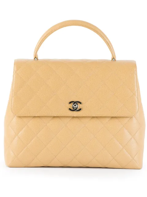 CHANEL Pre-Owned quilted trapeze tote Neutrals 6071630