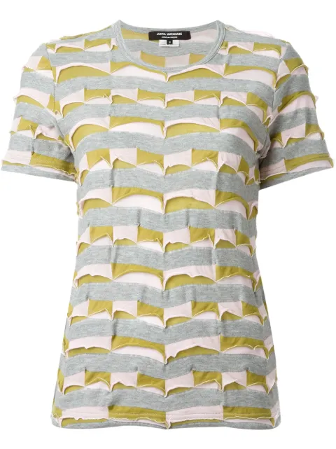 Junya Watanabe panel striped T-shirt Pink JQT038