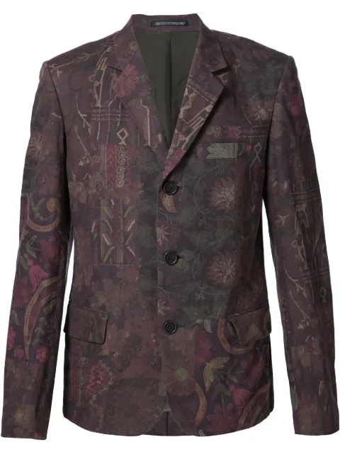 Yohji Yamamoto floral print blazer Brown H0J23028