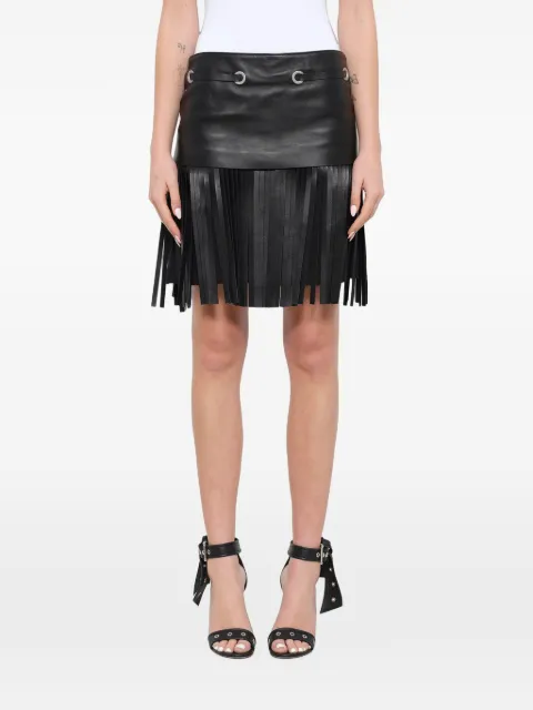 Neil Barrett fringed mini skirt Black NPE310A709C
