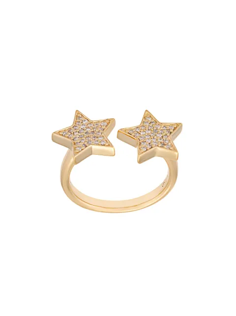 ALINKA 'Stasia' diamond double star ring Metallic ZABD0010M18Y20