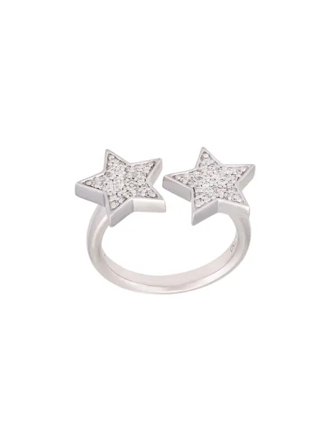 ALINKA 'Stasia' diamond double star ring Metallic ZABD0010M18W20