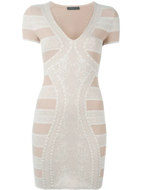 Alexander McQueen Victorian lace knit mini dress Neutrals 426416Q1VXB9963