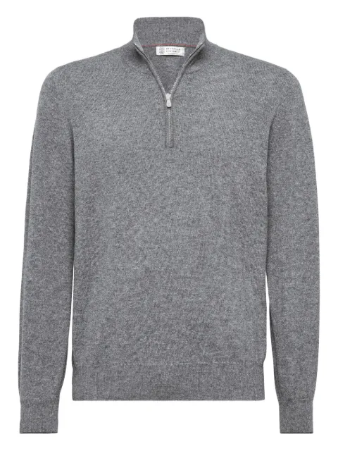 Brunello Cucinelli zip-fastening cashmere sweater Grey M2200124CF423