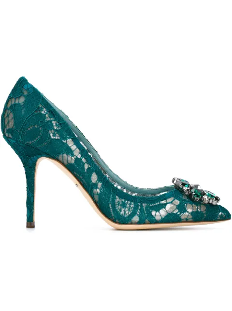 Dolce & Gabbana Belluci lace pumps Green CD0101AL198
