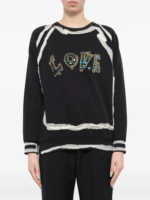 Lanvin love embroidered jumper Black RWTO005ATS0210BLACK