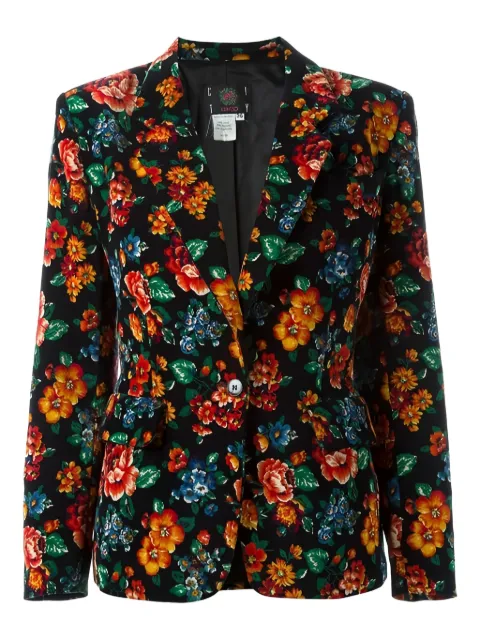 Kenzo Pre-Owned 1980s floral-print blazer Black DPCAM39