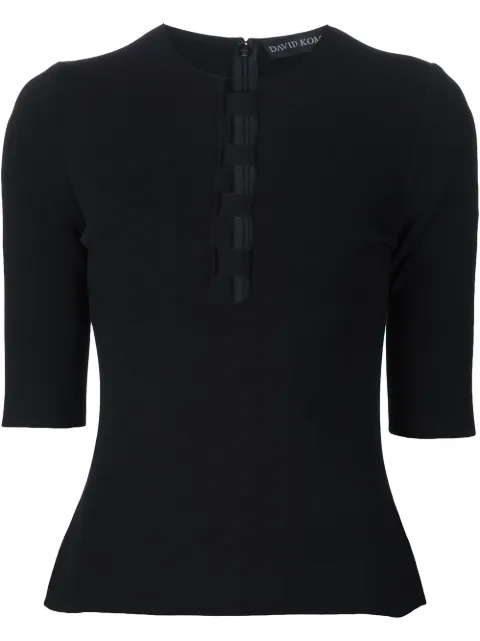 David Koma cut out panel top Black DKKN08T