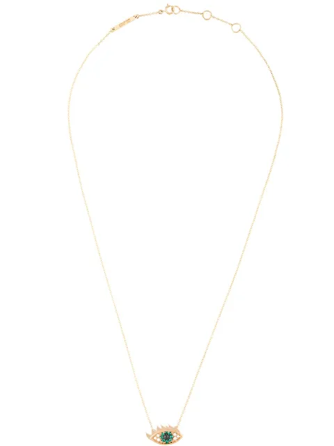 Delfina Delettrez 'Eyes on me' diamond and emerald necklace Metallic ANA3016H
