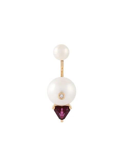 Delfina Delettrez 'Trillion' diamond earring Red HND5002F