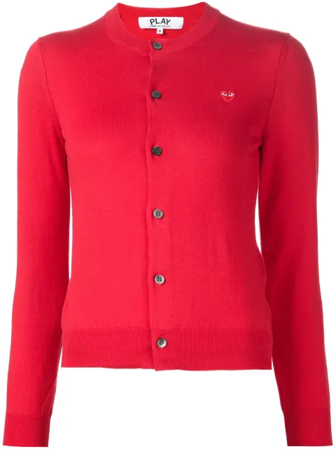 Comme Des Garçons Play mini heart cardigan Red P1N053