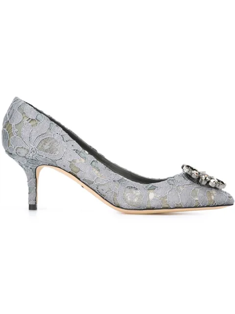 Dolce & Gabbana Taormina-lace crystal-embellished pumps Grey CD0066AL198
