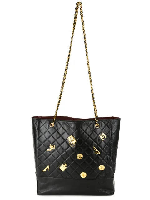CHANEL Pre-Owned metallic icon charms tote Black 342951