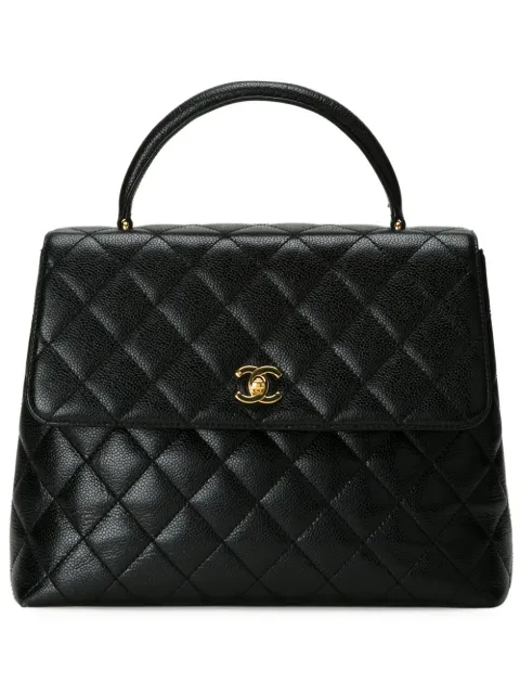CHANEL Pre-Owned quilted logo tote Black 6376100