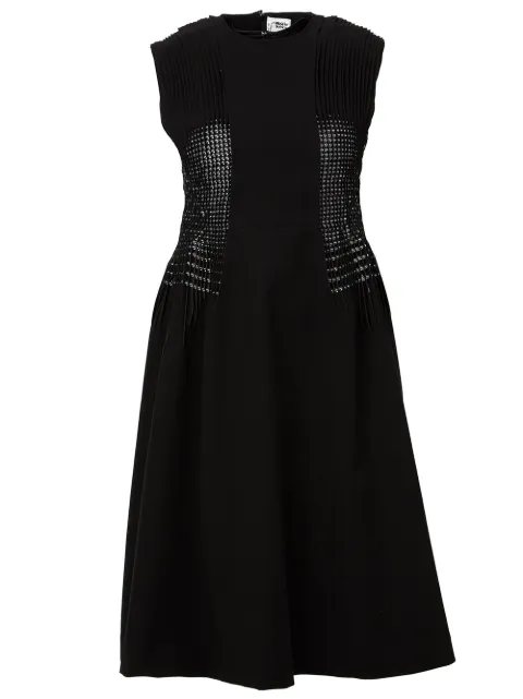 Noir Kei Ninomiya beaded panel flared dress Black 3QO003