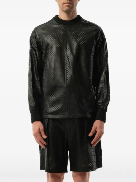 Givenchy perforated leather sweatshirt Black 16S0402436