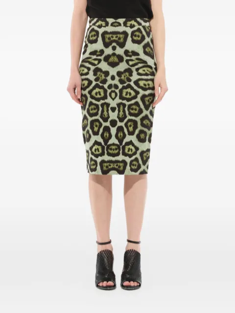 Givenchy leopard print pencil skirt Green 16Y4723466