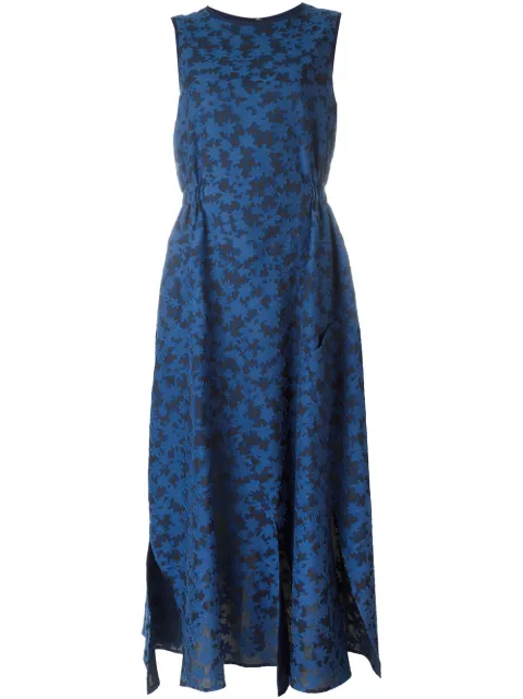 Julien David calico print flared dress Blue DPS1604