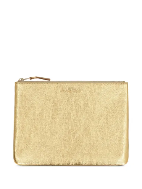 Comme Des Garçons Wallet logo-embossed leather purse Gold SA5100G