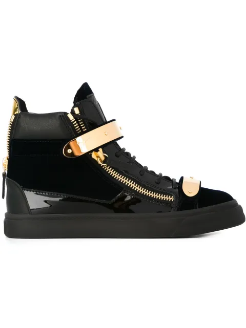 Giuseppe Zanotti zip detail hi-top velvet sneakers Blue RS6021001