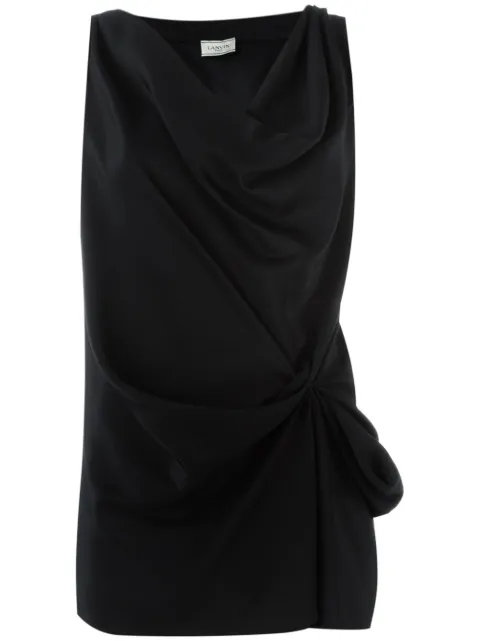 Lanvin draped knot-detail blouse Black RWTO60202422P16