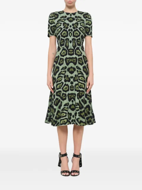 Givenchy leopard print A-line dress Green 16Y2153372