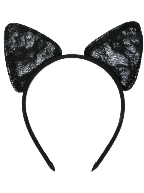 Maison Close lace cat ear headband Black 607124