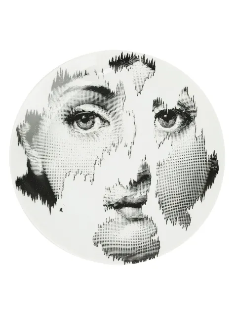 Fornasetti faded face print plate Black PTVX115