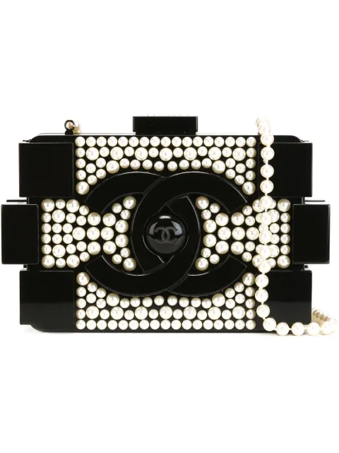 CHANEL Pre-Owned Brick faux pearls clutch Black CSCDCH1