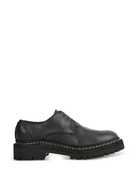 Guidi ridged sole lace-up derby shoes Black 792V