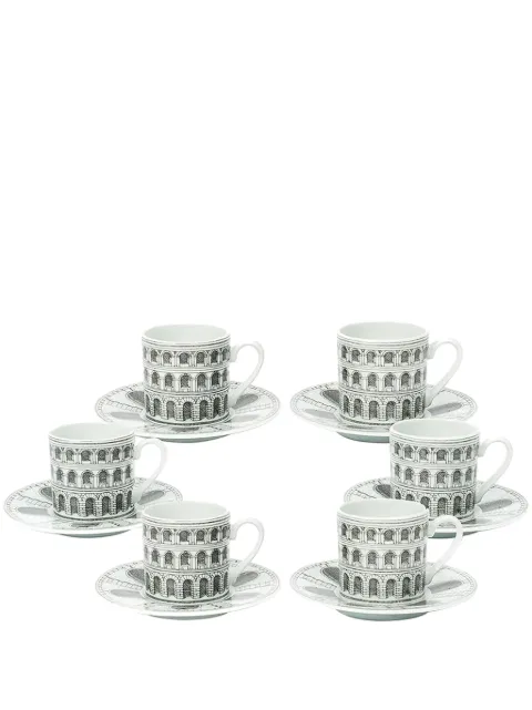 Fornasetti Archi coffee cup set White P15X441