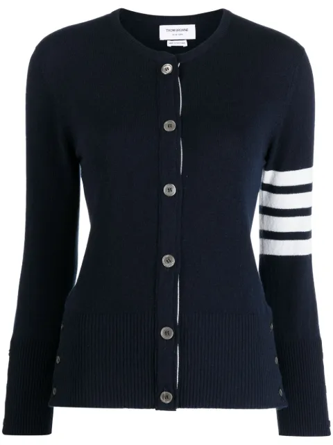 Thom Browne classic cashmere 4-Bar V-neck cardigan Blue FKC002A00011