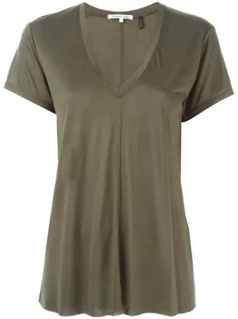 Helmut Lang V-neck T-shirt Green F06HW502